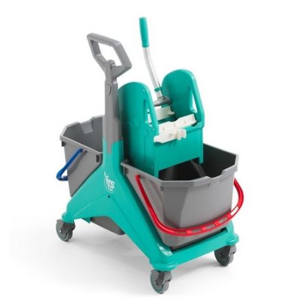 Carro Limpeza 50Lt Verde 2Baldes C/Pega Lateral