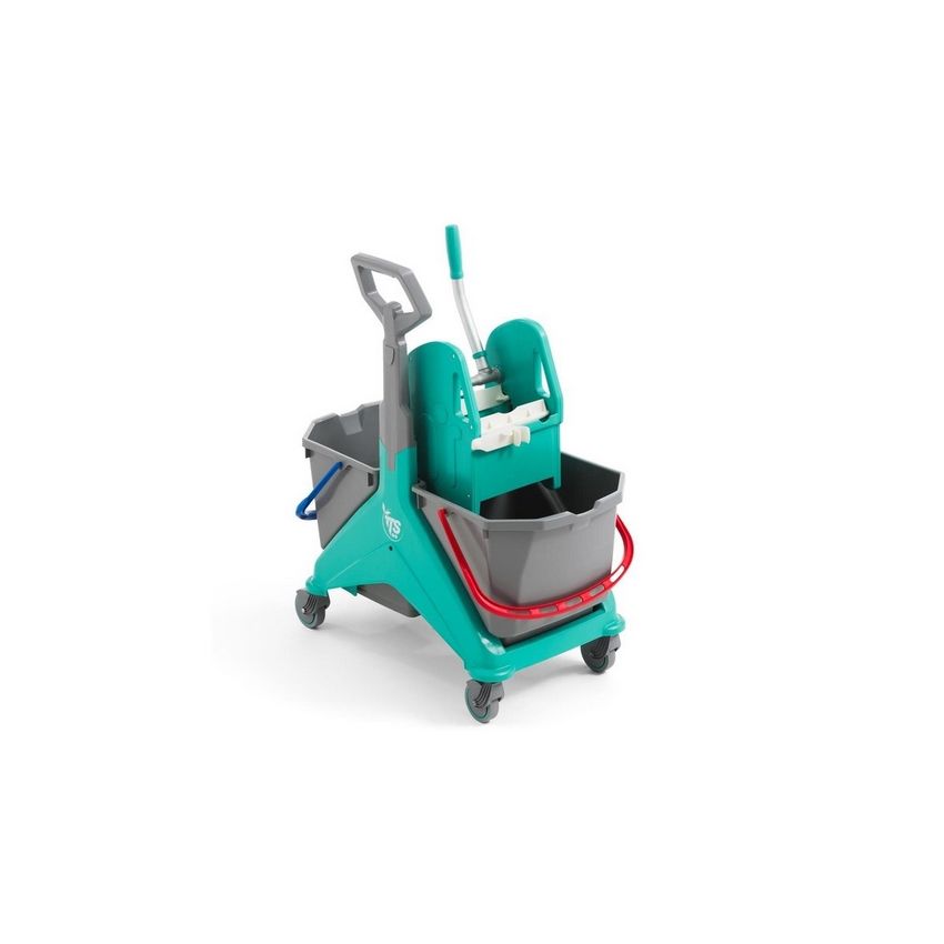 Carro Limpeza 50Lt Verde 2Baldes C/Pega Lateral